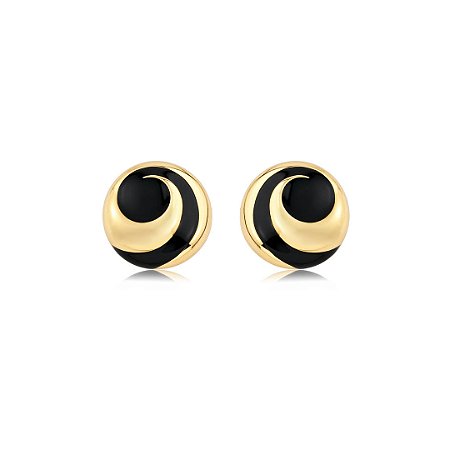 Brinco dourado esmaltado banho em ouro 18k