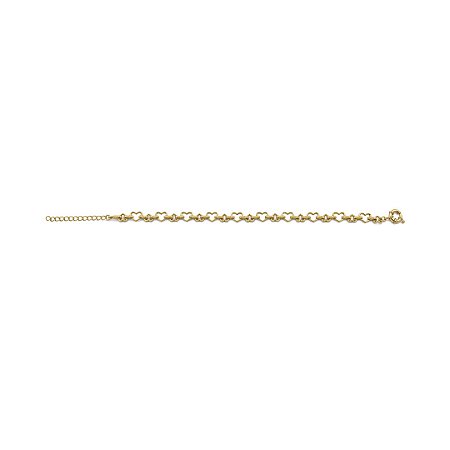 Tornozeleira de coração cravejada de zircônia cristal banho em ouro 18k