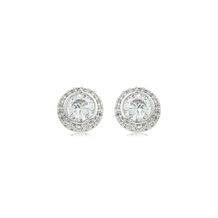 Brinco de base cravejado de zircônia cristal banho em ouro 18k