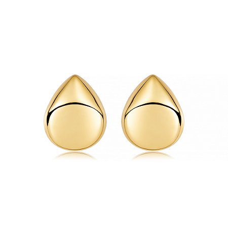 Brinco dourado liso banho em ouro 18k
