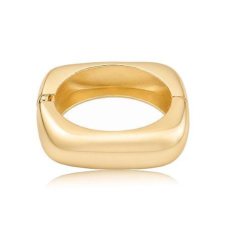 Bracelete dourado liso banho em ouro 18k