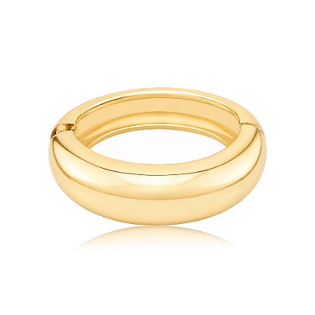 Bracelete dourado liso banho em ouro 18k