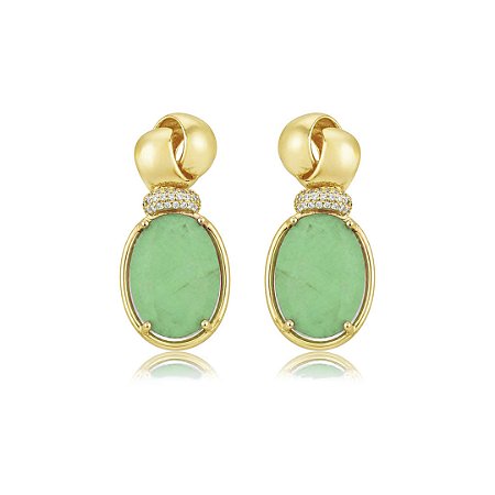 Brinco de luxo cravejado de zircônia cristal com pedra fusion turmalina banho em ouro 18k