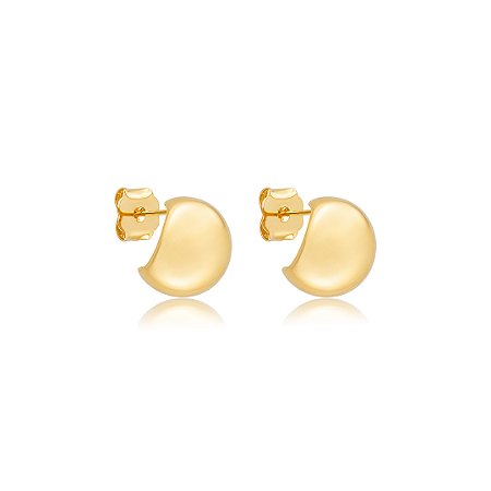 Brinco de argola dourada lisa banho em ouro 18k