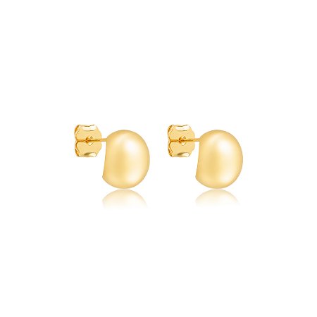 Brinco de argola dourada lisa banho em ouro 18k