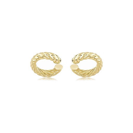 Piercing fake torcido liso banho em ouro 18k