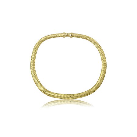 Pulseira de malha snake lisa banho em ouro 18k