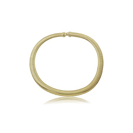 Pulseira de malha snake lisa banho em ouro 18k