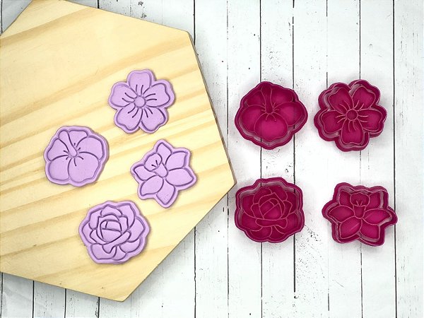Kit Cortador de Biscoito Flores