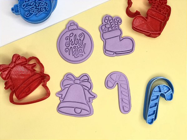 Kit cortador de biscoito Feliz Natal