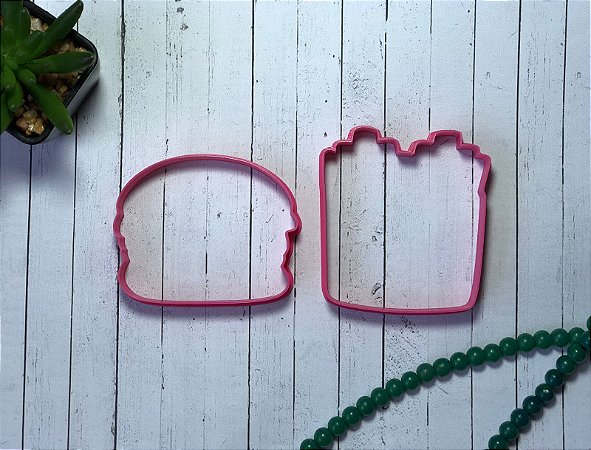 Cortador de Bolacha Hamburguer e batata Frita