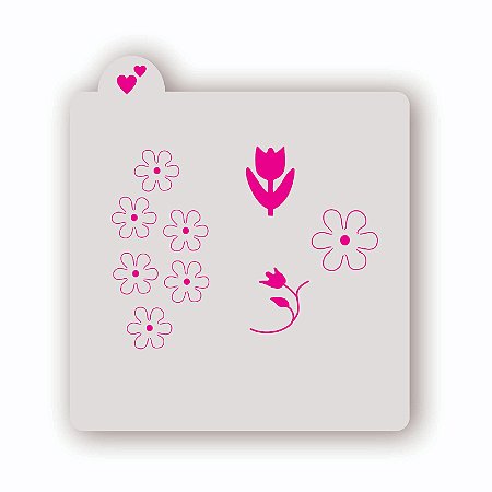 Estêncil Flores simples