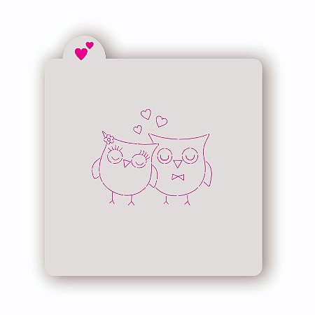 Estêncil Casal Coruja