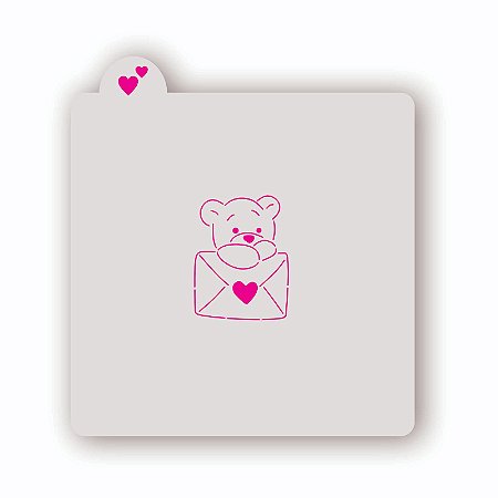 Estêncil Ursinho com Carta