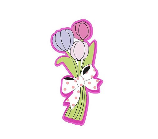 Cortador de bolacha buquê tulipa