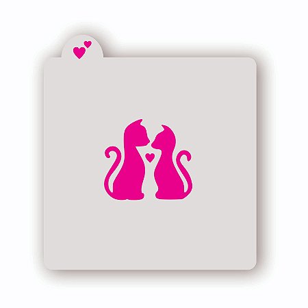 Estêncil Casal Gatinhos