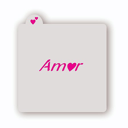 Estêncil Amor  com coração
