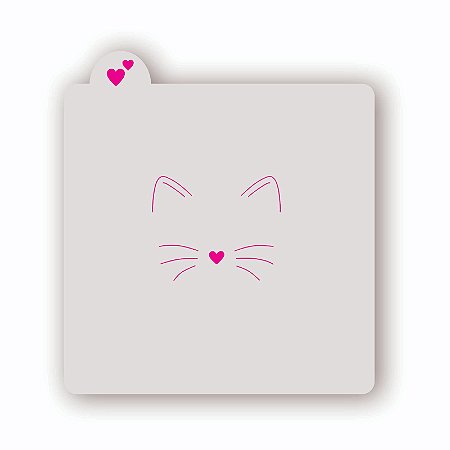 Estêncil Rosto Gatinho
