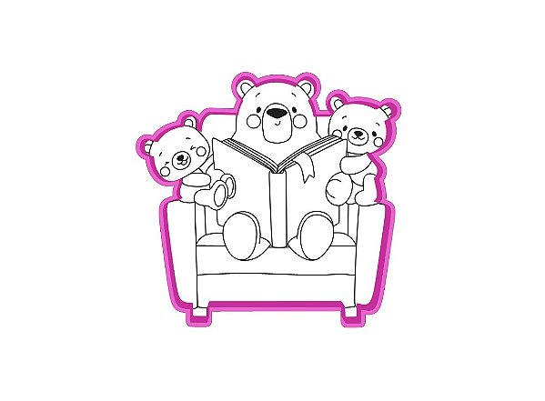 Cortador de Biscoito Pai Urso poltrona
