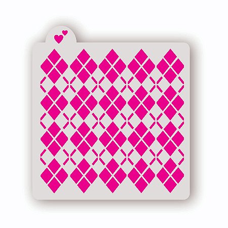 Estêncil Fundo Xadrez Argyle