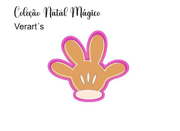 Cortador de Bolacha Luva Mickey Natal Mágico