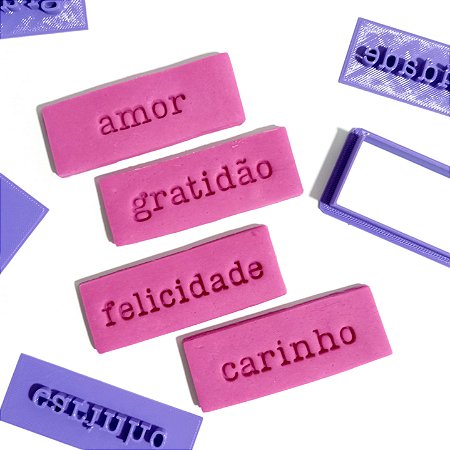 Kit cortadores de biscoito palavras
