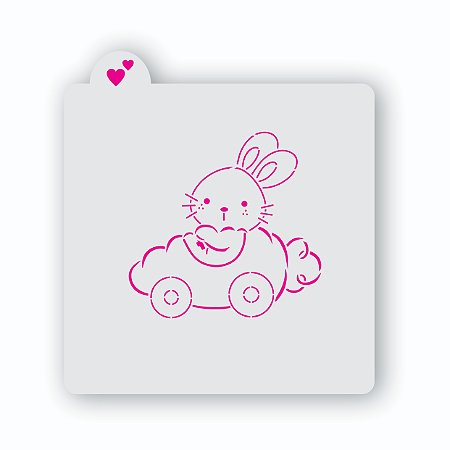 Estêncil Coelho Carro Cenoura 2
