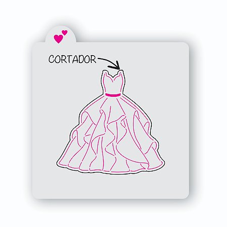 Vestido de noiva princesa Estêncil e cortador