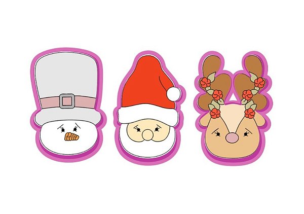 Cortadores de Biscoitos Trio de Natal
