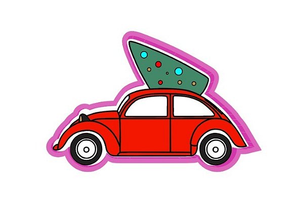 Cortador de Biscoito Fusca com árvore de natal