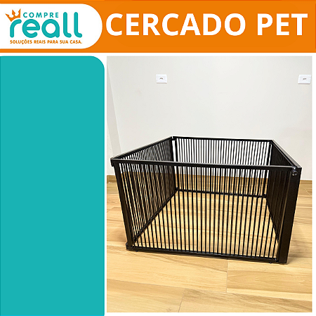 CERCADO PET DOBRÁVEL Altura 60cm Largura 1m x 1m - Alumínio