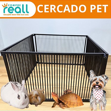 CERCADO PET DOBRÁVEL Altura 60cm Largura 1m x 1m - Alumínio