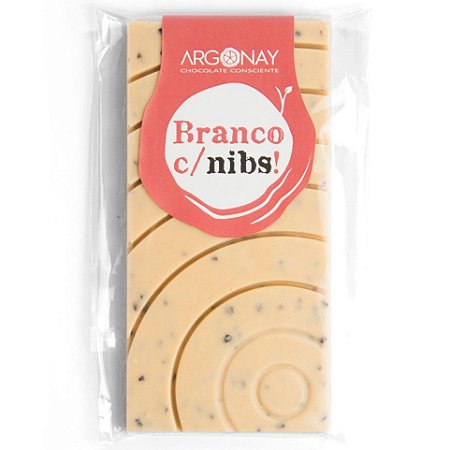 Barra de chocolate bean-to-bar branco com nibs - 100g