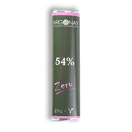 Barra de chocolate bean-to-bar 54% cacau - Zero açúcar - 25g