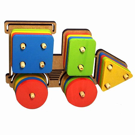 Trem Grande Clássico de Madeira - Brinquedos Educativos e Pedagógicos -  Gemini Jogos Criativos
