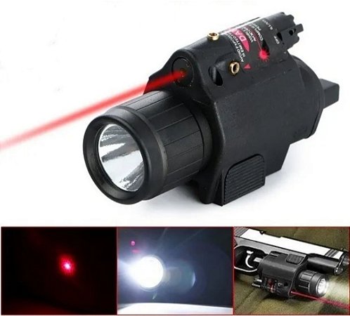 Lanterna Tática Led com Mira Laser Red para Armas