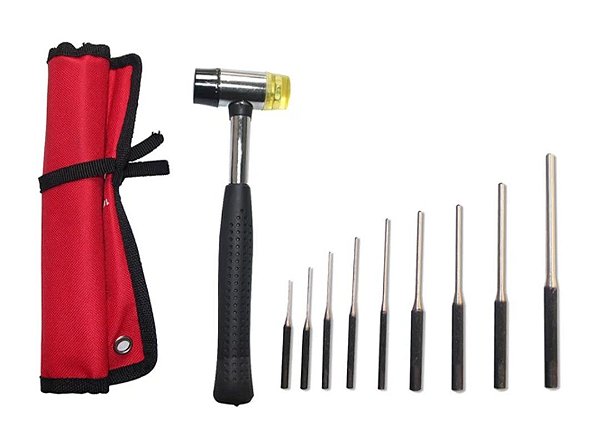 Kit saca pino 9pç e Martelo - rollpin - ARMEIRO
