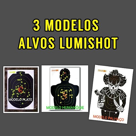ALVOS LUMISHOT - 3 MODELOS PARA SUA ESCOLHA