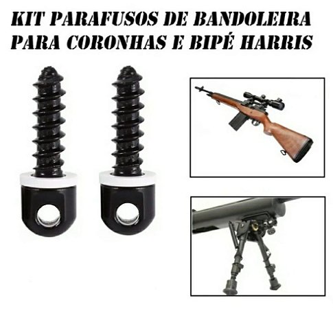 Par de parafusos de coronha para zarelho ou bipé