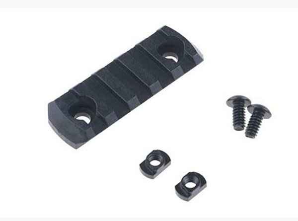 Trilho Picatinny M-Lock 5 slots anodizado preto - metal