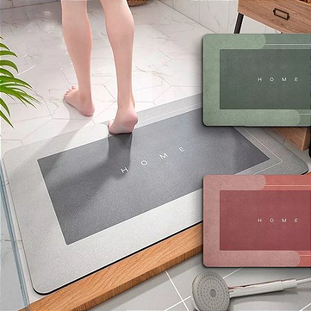 Tapete Antiderrapante e Absorção Superior Confortável para Entrada, Banheiro, Chuveiro e Quarto