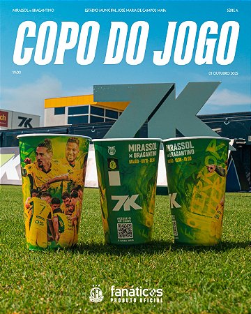 Copo de Jogo Oficial Mirassol FC - 550ml - Jogo Mirassol X Bragantino