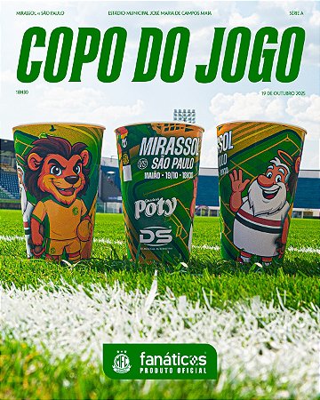 Copo de Jogo Oficial Mirassol FC - 550ml - Jogo Mirassol X São Paulo
