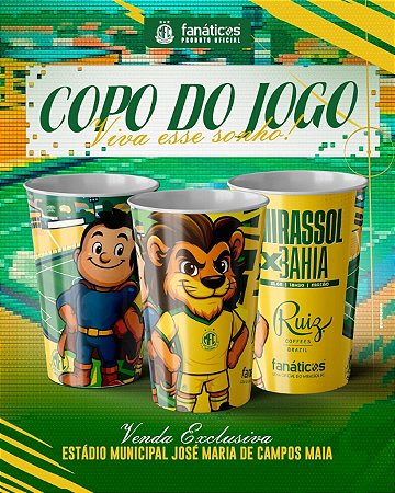 Copo de Jogo Oficial Mirassol FC - 550ml - Jogo Mirassol X Bahia