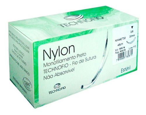 NYLON  0  45CM C/ AG. 30MM  ESTERIL C/24