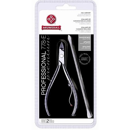 Alicate Cutícula 778-E Pro Inox Empurrador de Cuticulas Mundial