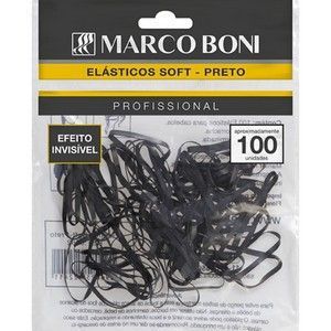 Elástico De Silicone Media Liguinha Preto C/100