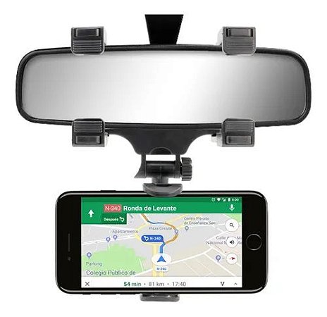 Suporte Veicular Celular GPS Retrovisor Universal Articulado
