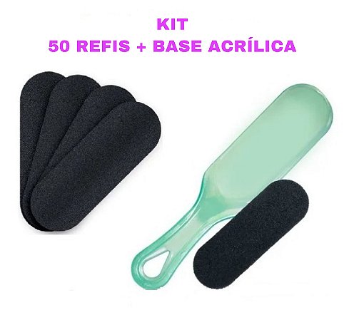 Lixa Preta Refil 50und + 1 Base Suporte Acrílico