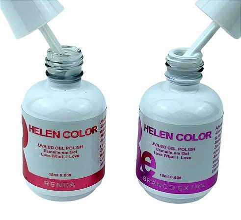 Esmalte Em Gel Helen Color Kit Francesinha Renda E Branco